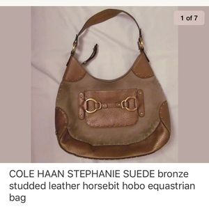 COLE HAAN STEPHANIE studded leather shoulder bag